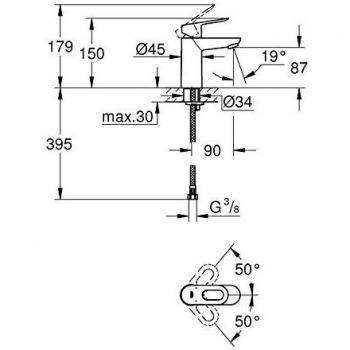 Grohe Bauloop - Grifo de Lavabo, Cromo, 1/2 Pulgadas, tamaño S