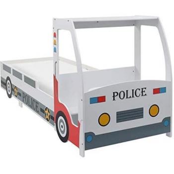 vidaXL Cama infantil forma de coche de policía y escritorio 90x200 cm
