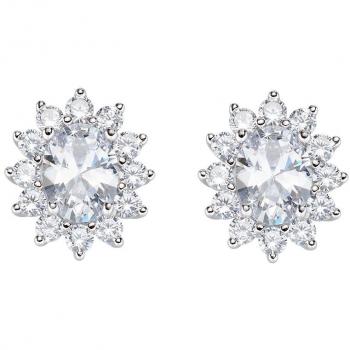 Pendientes de mujer Amen ORLDMBBB - Pendientes de acero inoxidable, diseño moderno y elegante, con acabado en oro rosa, piedras brillantes y cierre de presión