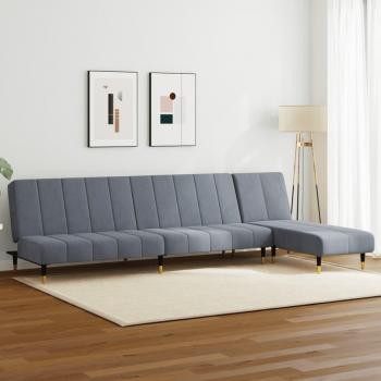 Set de Sofás 2 Piezas en Vellón Gris Oscuro