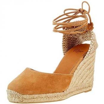 Castañer CARINA/8/007 Alpargatas de cuña en ante con lazada