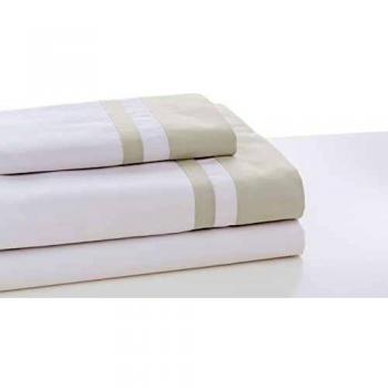 ESTELA - Juego de sábanas Lisos Marbella Color Blanco-Hueso - Cama de 90 cm