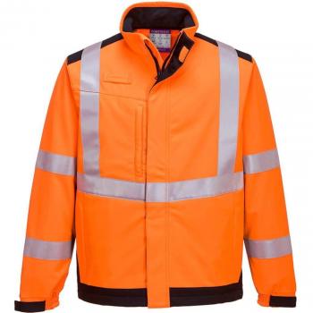 Chaqueta Softshell Modaflame Multi Norma Resistente al Arco Eléctrico y al Calor de Alta Visibilidad Naranja / Azul XL