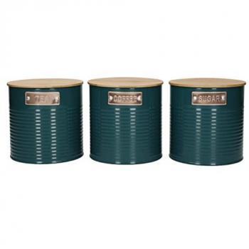 Recipientes de almacenamiento Kitchen Craft, verde azulado, 3 piezas, en caja de regalo