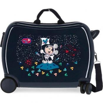 Disney - Maleta Infantil Mickey On the Moon Correpasillos 2 Ruedas Multidireccionales Rígida 34L Azul Marino
