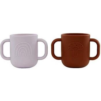 Vaso Kappa OYOY con Dos Asas, Set de 2 para Bebés y Niños Pequeños, 7.5 x 11 x 6.5 cm, Lavanda/Karamelo, Violeta