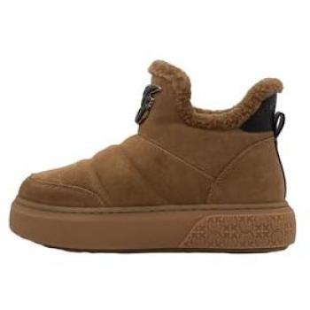 PINKO Yoko 08 Cow Suede Flat Ankle Boots for Women - Brown Size 37