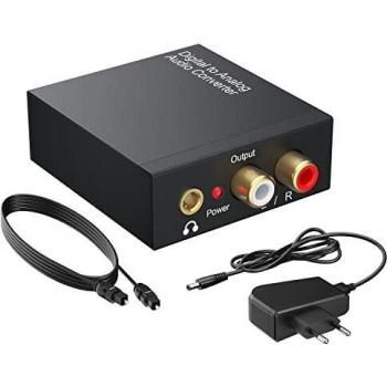 Ãptico a Aux,192KHz DAC Adaptador,Convertidor Digital a AnalÃ³gico Audio,Ãptico Coaxial