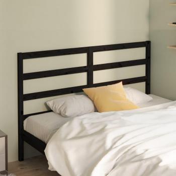 Cabecero para cama de madera maciza de pino negro 166x4x100 cm