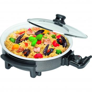 Bomann PP 2233 C CB Sartén eléctrica con Tapa de Cristal, diámetro 32 cm, 1500 W, cerámica, Negro