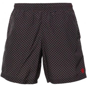 Alexander McQueen Men's Dots Skull Swim Shorts in Grey, Size Small
