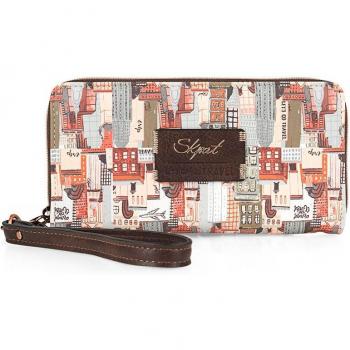 Cartera de mujer SKPAT Buildings en color marrón