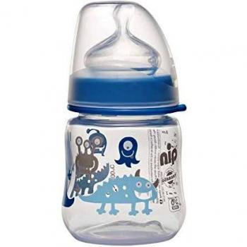 nip 35055 Weithalsflasche PP, Chico con grupos de silicona gran cuello de botella pezón 0 leche, 150 ml
