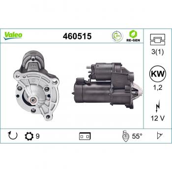 Motor de arranque VALEO 460515 para CITROËN: Xsara Picasso, C3, Xsara, Saxo, C2, C15, Berlingo, ZX, Nemo, AX & PEUGEOT