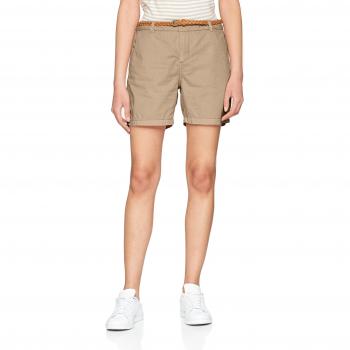 Vero Moda Vmflame NW Chino Shorts Noos, Pantalones Cortos para Mujer, Marrón Silver Mink, 40