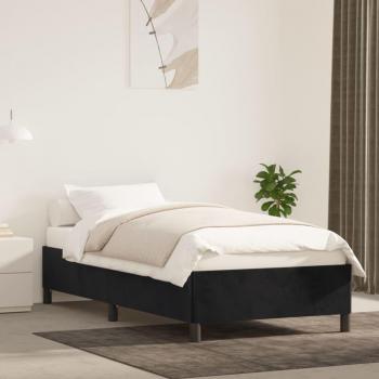 Bañador negro 90x200 cm en terciopelo con estructura de cama de terciopelo negra 90x200 cm Vidaxl Negro