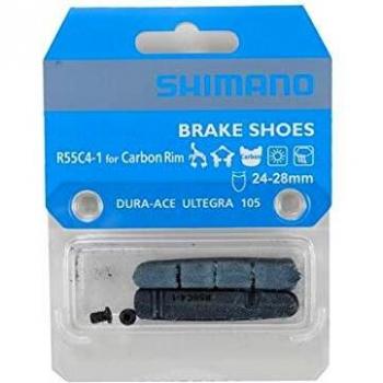 SHIMANO R55C4-1 brake shoes inserts and fixing bolts, for carbon rim, pair