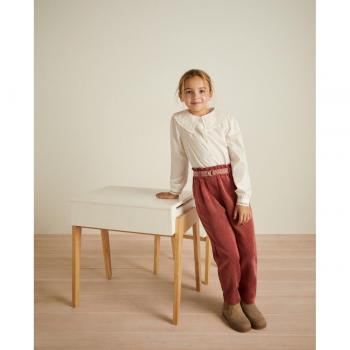 Pantalón de niña de pana con cinturón Coconut El Corte Inglés