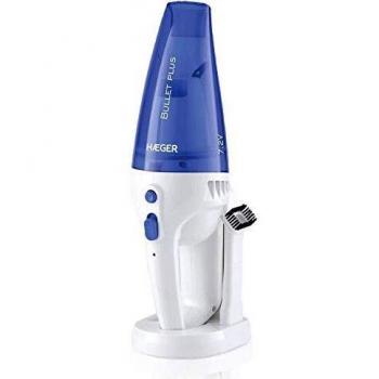 HAEGER Bullet Plus - Aspiradora de Mano Recargable con 40W de Potencia, aspira líquidos y sólidos, Capacidad de 0,5L - filtros Lavables, Soporte de Pared, Modo silencioso.