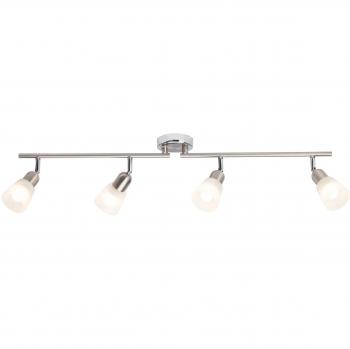 Lámpara de techo LED Bethany 4 luces, hierro/cromo/blanco-alabastro, E14 (4x 4W, 1600lm) con brazos y cabezales orientables