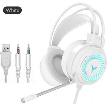 Auriculares Gaming Estéreo con Sonido Envolvente, Micrófono USB y Luz Colorida para PC y Portátil