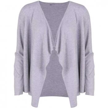 ONLY NOS Onlmila L/s Draped Cardigan Knt Noos, Chaqueta Punto para Mujer, Gris Light Grey Melange, 44