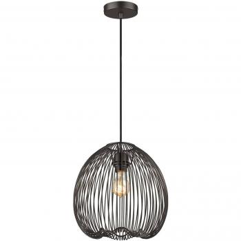Lámpara colgante negra mate LEEDS de 1 luz, tipo E27, diseño de alambre