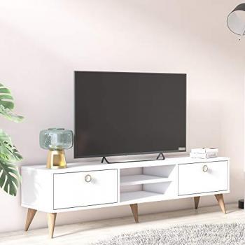 Armario Multiusos Blanco con Dos Puertas Batientes, Un Cajón y Una Balda, 72 x 126 x 40 cm, Embalaje Reforzado