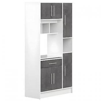 Aparador de Cocina Mady - 5 Puertas y 1 Cajón - Color Blanco Cemento