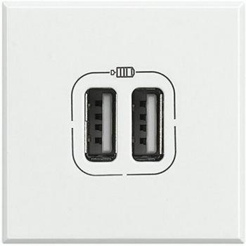 Cargador USB Bticino Axolute 2 tomas, 2.4A/5V, cable de 2 metros, modelo HD4285C2