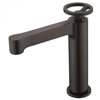 Grifo Monomando para Lavabo de Latón Apto para Agua Fría/Caliente - Color Negro Mate