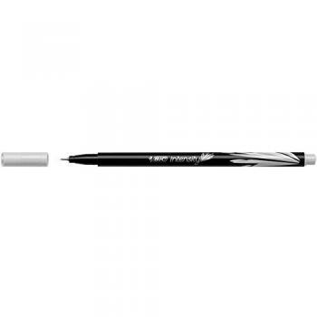 BIC – Lote de 5 bolígrafos de fieltro fineliner Intensity punta análoga metálica fina 0,4 mm 0,4 mm 0,4 mm gris