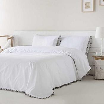 Funda Nórdica EGA Blanco 100% Percal Algodón 200 Hilos con Fundas de Almohada - Cama 200 (280x240 cm)