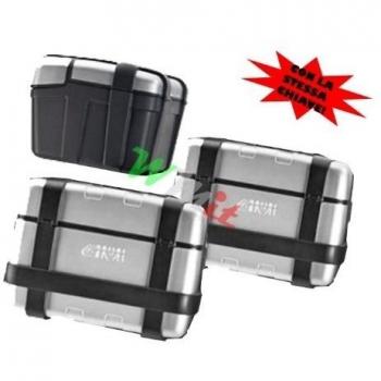 Juego de 3 maletas Trekker GIVI TRKPACK con La misma llave que se compone de dos Treeker 33lt y Treeker 46lt