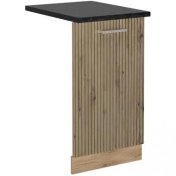Frente para Lavavajillas R-Line, Roble Artesanal/Antracita, 45 cm, Accesorio de Lavavajillas, Vicco