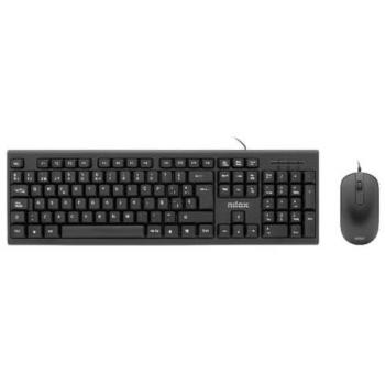Teclado y Ratón Nilox NXKME000005 USB Ergonomía 3 Botones Negro