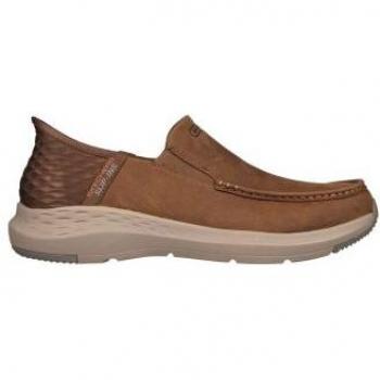 Skechers Men's Brown Leather Slip-On Parson-Oswin Sneakers