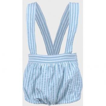 Ranita de bebé niña azul de algodón con detalles en encaje y lazo