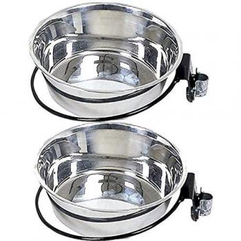 Pack 2 Comederos Bebederos Perros Acero Inoxidable 1.75L con Soporte para Pared