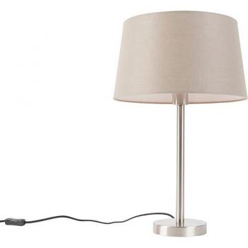 Lámpara de mesa moderna de acero con pantalla taupe 35cm - SIMPLO