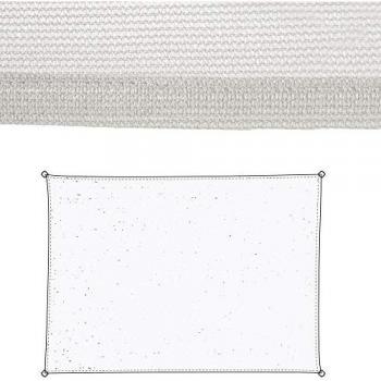 Toldo Vela Rectangular 3x4 m Blanco - Polietileno Alta Resistencia, Protección UV, Transpirable para Jardín y Exteriores