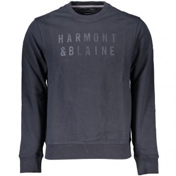Harmont & Blaine Brushed Cotton Crewneck Sweatshirt - Elegant Blue - Male - Size S