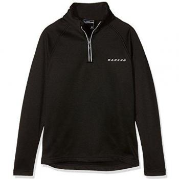 Dare 2b Ricochet III Core Stretch media cremallera para niños unisex, Unisex niños, capa intermedia elástica, DKL310 800C05, negro, 5-6