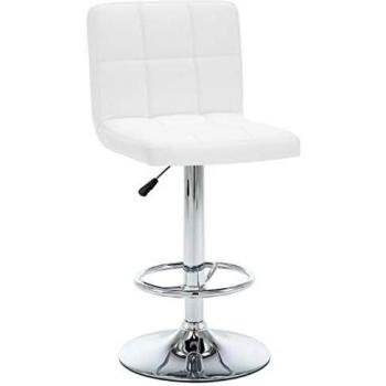 vidaXL 2X Sillas Altas de Bar Cuero Sintético Blanco Taburete Comedor Cocina