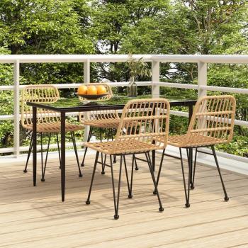 5 Piece Poly Rattan Garden Dining Set