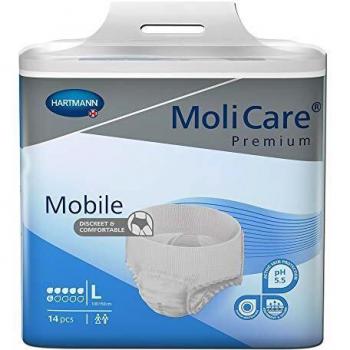 MoliCare Mobile: Pañales para Adultos con Incontinencia, Ropa Interior Absorbente para Hombres y Mujeres, talla L, 14 unidades