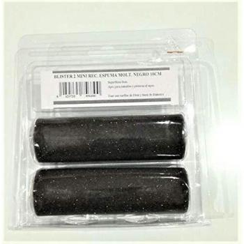 Blister 2 mini recambios 10 cm. espuma moltopren negro. Especial para esmaltes sintéticos, no se deforma.