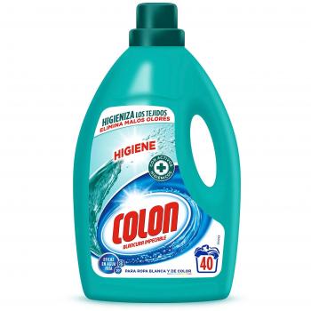 Colon Higiene - Detergente para Lavadora con Activos Higiénicos y Elimina Olores, Adecuado para Ropa Blanca y de Color, Formato Gel, 40 Dosis