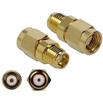 Adaptador RP-SMA Macho a SMA Hembra 10 GHz - Delock, Conector Dorado