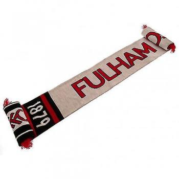 Bufanda con flecos Fulham FC en rojo, blanco y negro, dimensiones 19cm x 132cm